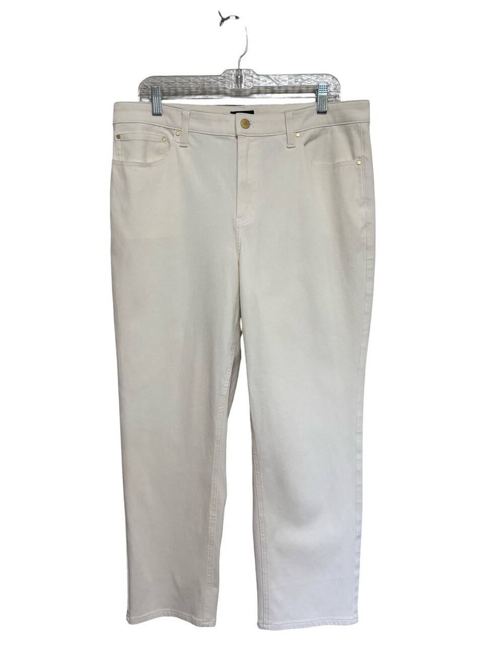 Talbots Slim Straight Ankle Jeans in White - Size 14
